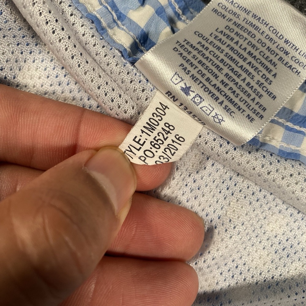 Vineyard Vines Gingham Check Bonefish Embroidered Mesh Lined Swim Trunks Mens XL - Picture 5 of 11